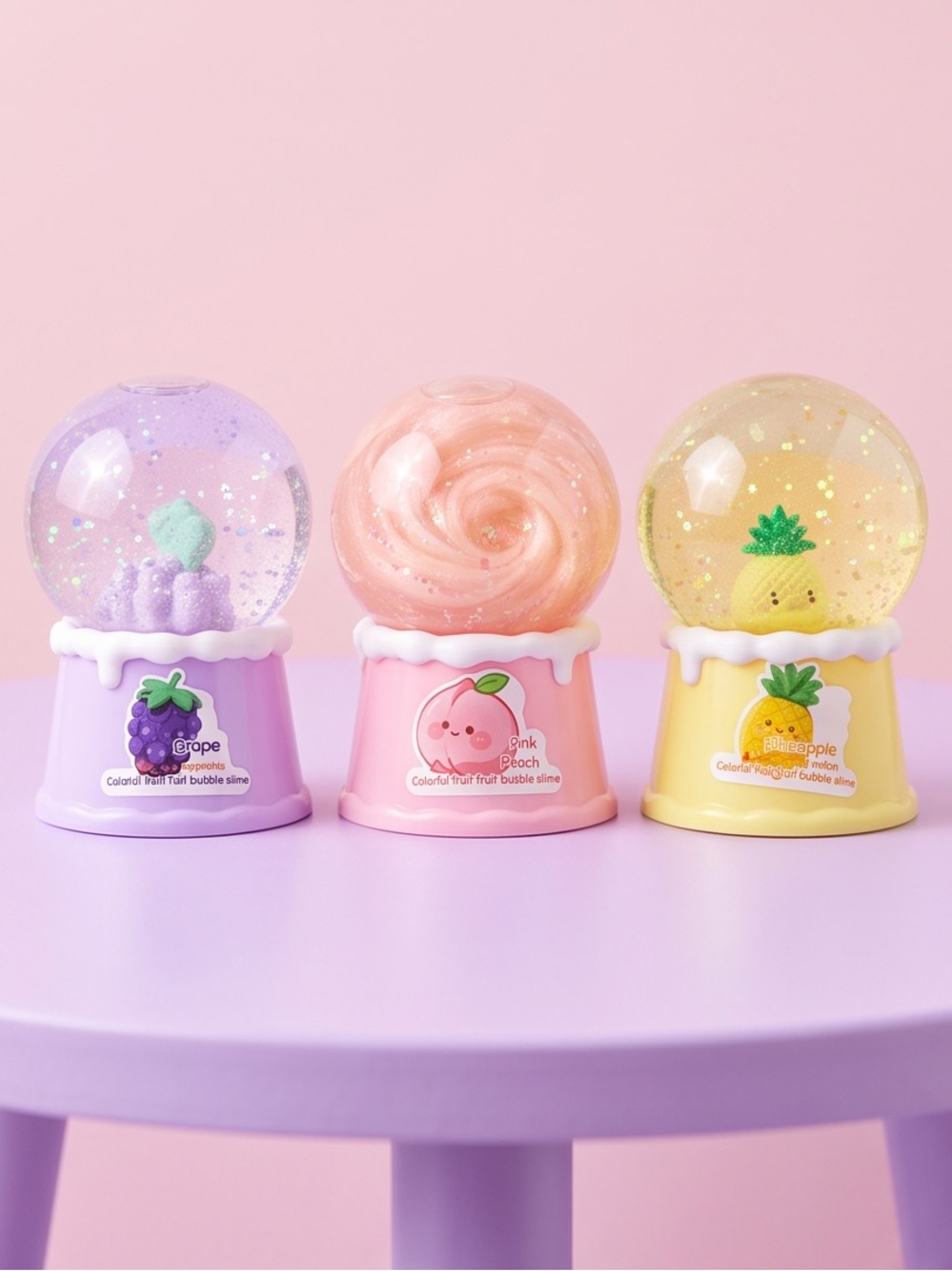 Fruit Bubble Slime Globe - Pink Peach Scented Toy